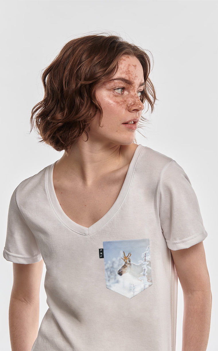 T-Shirt col en V semi-ajusté - Roi de la montagne