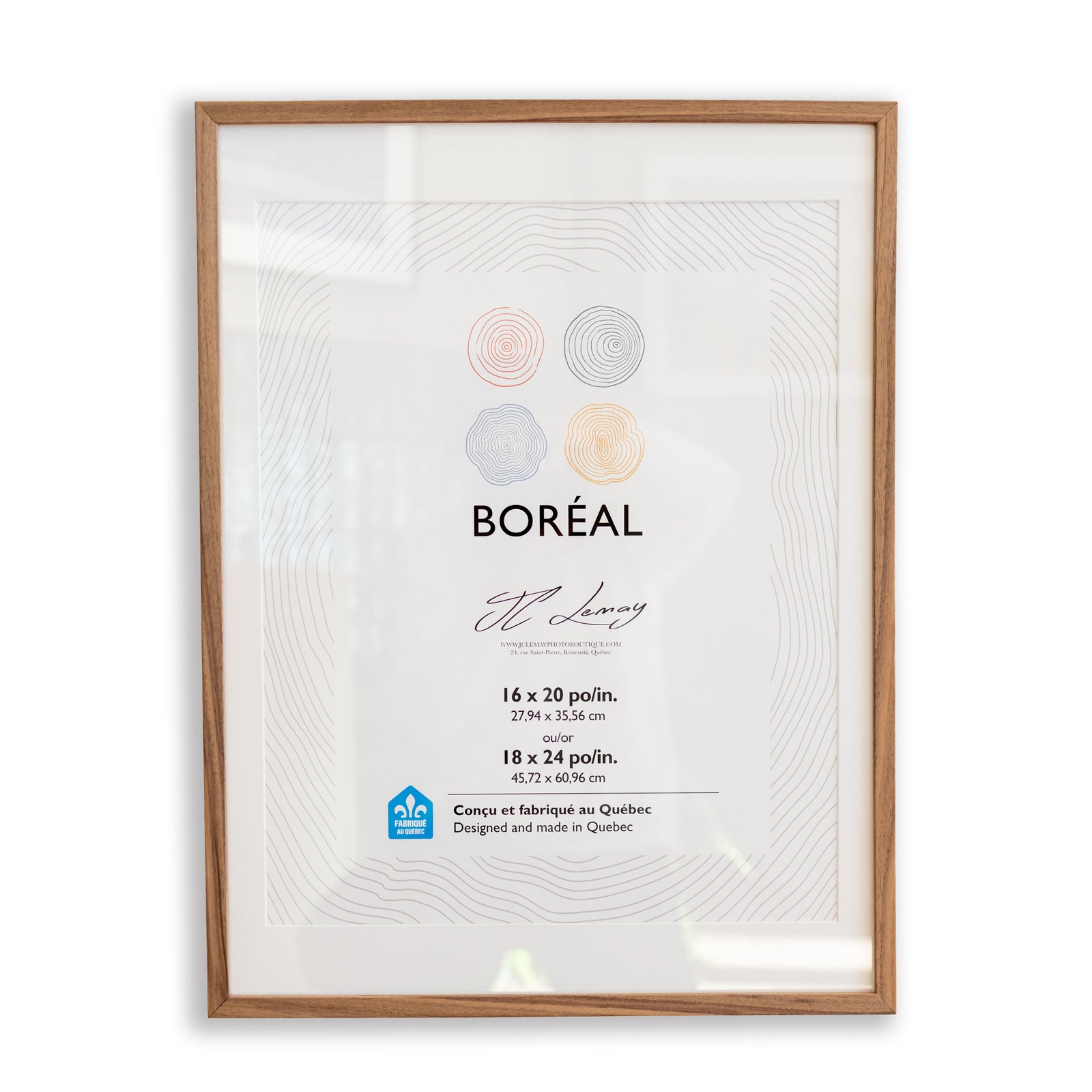 Wood frame with glass - 18x24 inches (46x61cm)