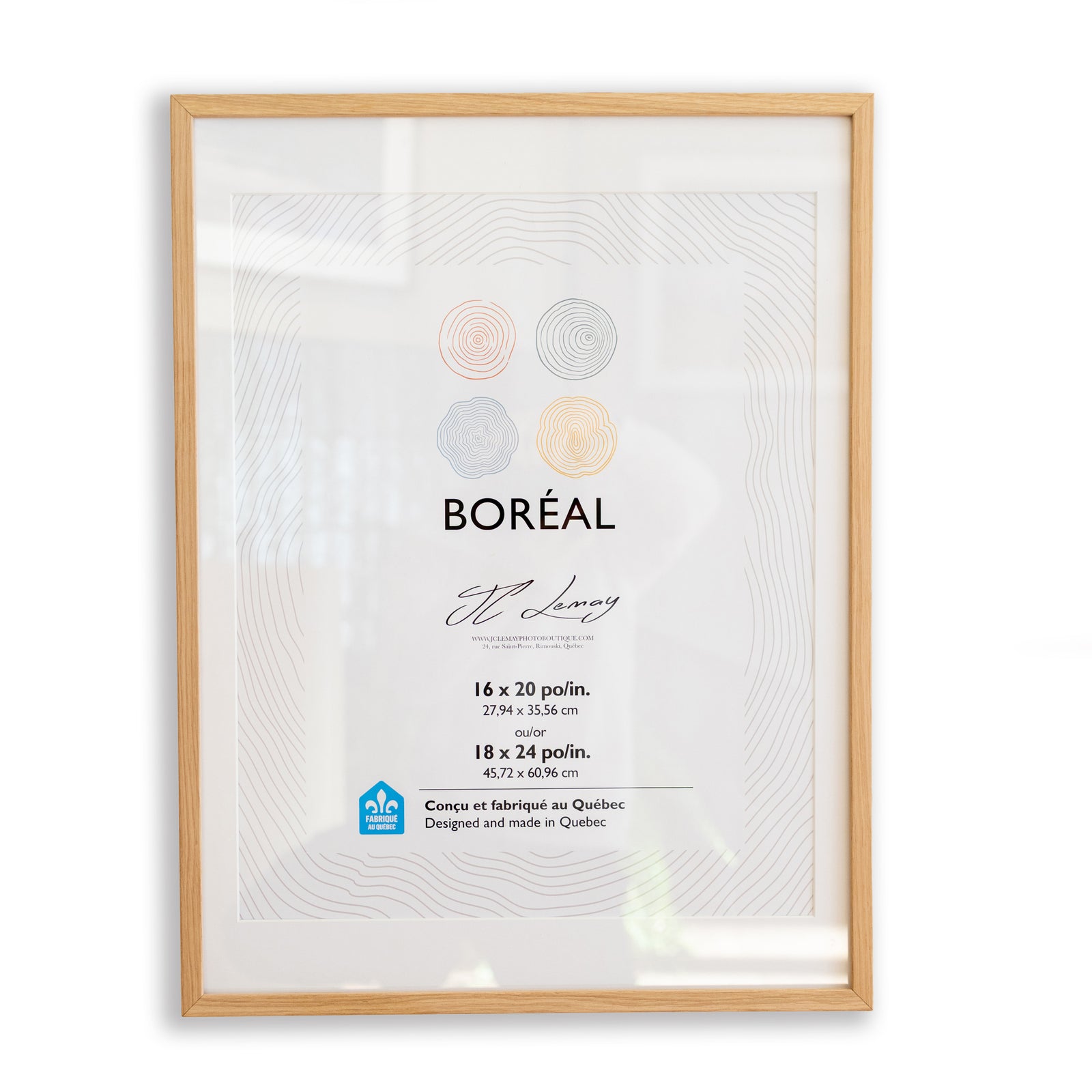 Wood frame with glass - 18x24 inches (46x61cm)