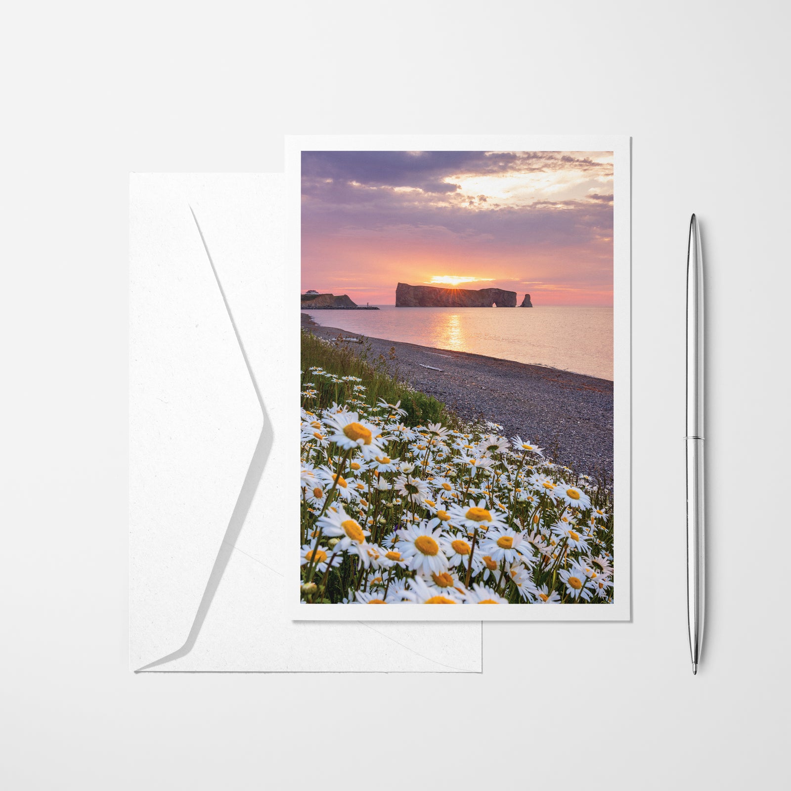 Rocher Percé X Marguerites - Carte de souhaits