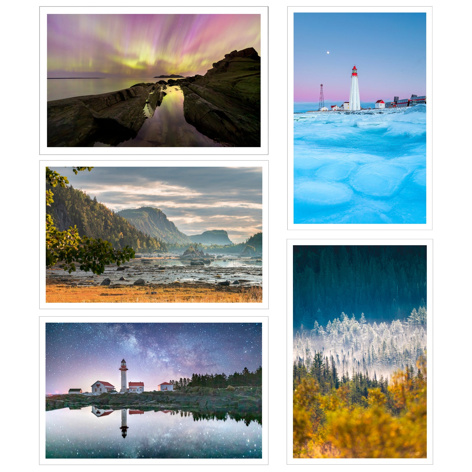 Ensemble de cartes de souhaits (5) - Paysages