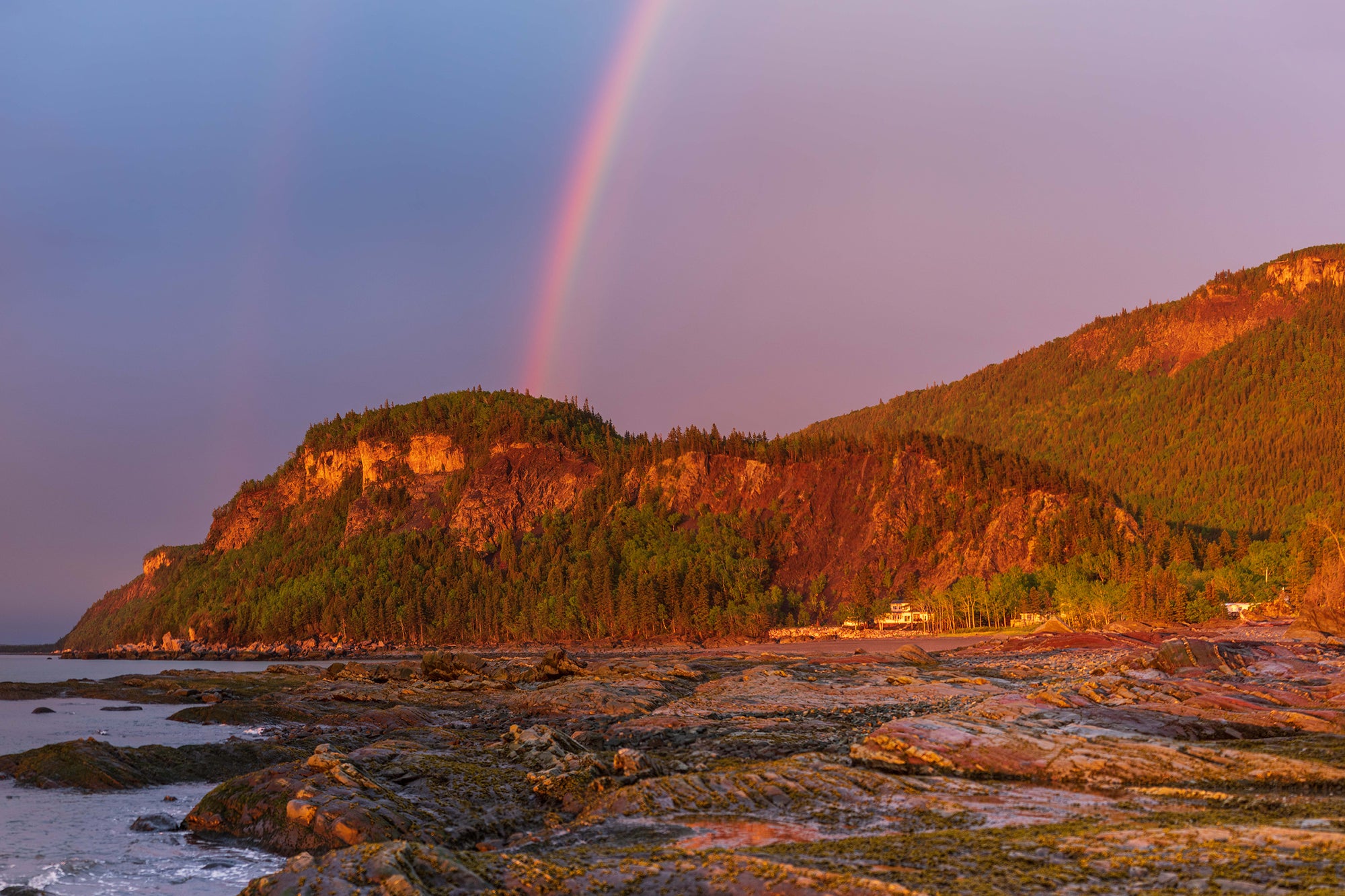 The rainbow on the mountain