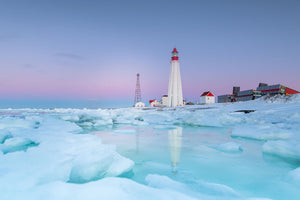 Pastel ice at the lighthouse