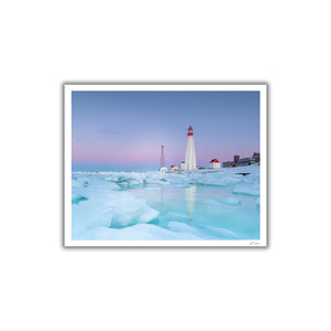 Pastel ice at the lighthouse