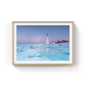 Pastel ice at the lighthouse