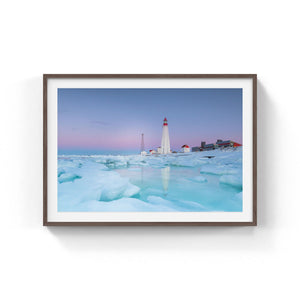 Pastel ice at the lighthouse