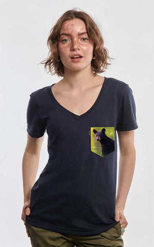 Semi-adjusted V-neck T-shirt - La moyenne ours