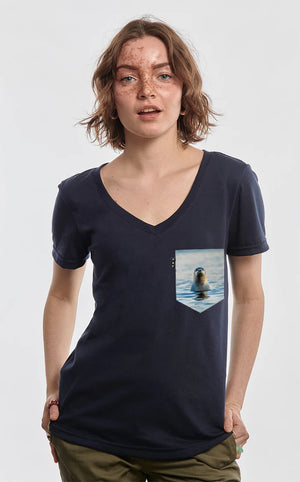 Semi-adjusted V-neck T-shirt - Phoquaccia