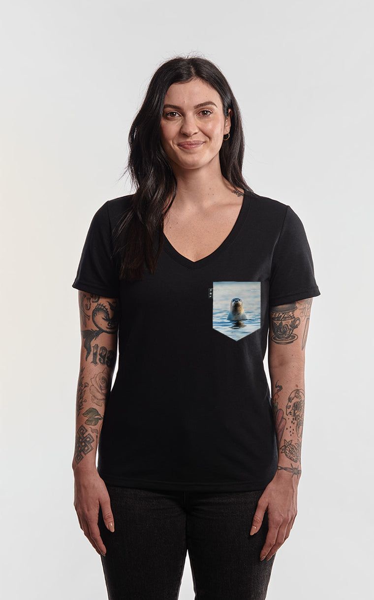 T-Shirt col en V semi-ajusté - Phoquaccia