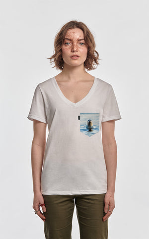 Semi-adjusted V-neck T-shirt - Phoquaccia