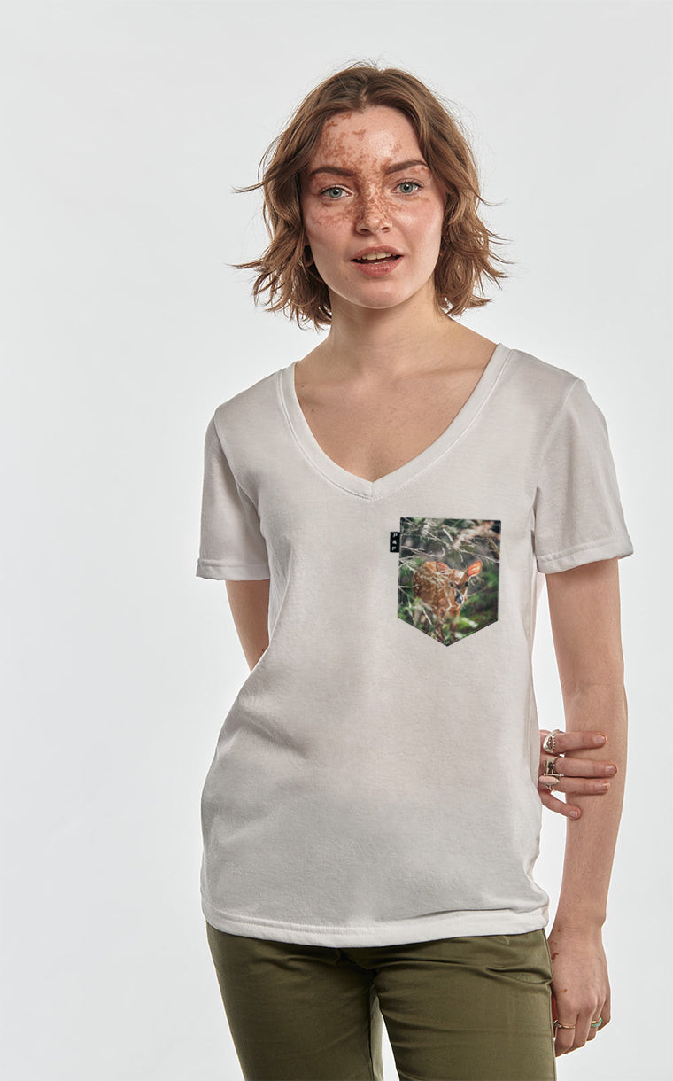 T-Shirt col en V semi-ajusté - Bambi