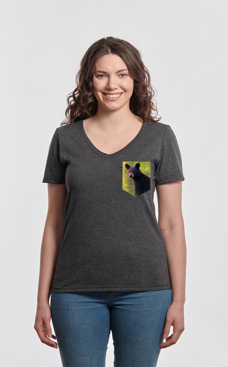 T-Shirt col en V semi-ajusté - La moyenne ours